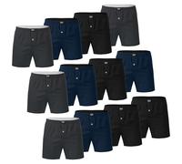 Vincenzo Bellini Boxer pour homme en 100 % coton - Sous-vêtements durables pour hommes - Matériau respirant, Multicolore foncé - Lot de 12, XL