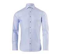 Vincenzo Boretti Chemise, Regular-fit/Taille Normale, Douce sergé - Infroissable Bleu glacé 45-46