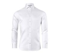 Vincenzo Boretti Chemise, Regular-fit/Taille Normale, Motif Chevron - Infroissable Blanc 45-46