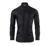 Vincenzo Boretti Chemise, Slim-fit/Taille cintrée, Douce Oxford - Infroissable Noir 39-40