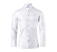 Vincenzo Boretti Chemise, Slim-fit/Taille cintrée, Douce sergé - Infroissable Blanc 43-44