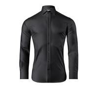 Vincenzo Boretti Chemise, Slim-fit/Taille cintrée, Douce sergé - Infroissable Noir 39-40