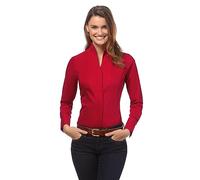 Vincenzo Boretti Chemisier Femme, légèrement cintré, Tissu Infroissable et Respirant - agréable à Porter, 100% Coton, col Calice, Manches Longues, uni Rouge 36