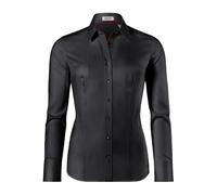 Vincenzo Boretti Chemisier, Modern-fit/légèrement cintré, col de Chemise, Douce sergé - Facile à Repasser Noir 38