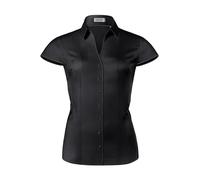 Vincenzo Boretti Chemisier, Slim-fit/Taille cintrée, élastique, col de Chemise, Manches Courtes - Facile à Repasser Noir 40