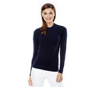 Vincenzo Boretti Pull-Over tricoté Femme, Coupe Normale, Manches-Langues, à col- v côtelé, Style de Mode Classique-Chic, Chaud pour l'hiver et l'automne, Haute qualité, uni