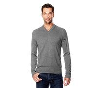 Vincenzo Boretti Pull-Over tricoté pour Homme, Coupe étroite, Classique, Manche-Longue, à col v côtelé, Chic et Chaud pour l'hiver et l'automne, uni Gris foncé M