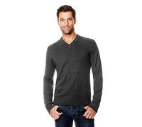 Vincenzo Boretti Pull-Over tricoté pour Homme, Coupe étroite, Classique, Manche-Longue, à col v côtelé, Chic et Chaud pour l'hiver et l'automne, uni Anthracite M