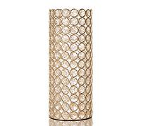 VINCIGANT Bougeoir Cristal Doré, Vase Design Décoratif Centre de Table Mariage- avec Doublure en Plastique pour Contenir d'eau,26.5 cm de Haut
