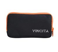 Vincita Essentials Case - Portefeuille de vélo fabriqué à partir d'une Pochette de Rangement résistante à l'eau en Polyester 600D - Cartes et téléphone (Noir/Orange)