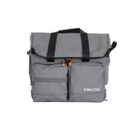 Vincita Sac de vélo pliable Brompton - Grande sacoche de vélo grise - Avec bandoulière amovible, housse de pluie, compartiment pour ordinateur portable, design supérieur extensible, imperméable