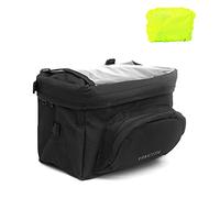 Vincita Sacoche de guidon de vélo Basic avec housse imperméable pour guidon de vélo - Fixation par sangle - Sacoche avant pour vélo pliant, vélo de route, VTT - Pochette de guidon de vélo