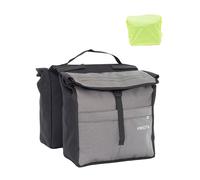 Vincita Sacoche de vélo double résistante à l'eau - 12 l - Avec housse de pluie - Grande poignée de transport - Points réfléchissants - Accessoires de vélo (Towtone)
