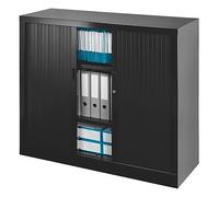 Armoire Monobloc H100xL120xP43 cm 2 Tablettes Noir (9005) Rideaux Noir Noir - Noir