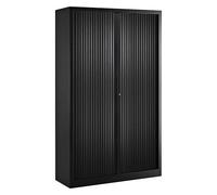VINCO Armoire Haute à Rideaux monoblocs Eco-conçues 198 x 120 cm Noir-Noir