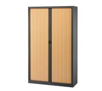 VINCO Armoire Haute à Rideaux monoblocs Generic 198 x 120 cm Anthracite-hêtre