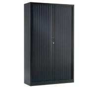 Vinco Armoire Monobloc H198xL100xP43 cm 4 Tablettes Noir (9005) Rideaux Noir