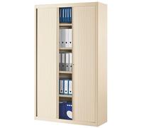 Armoire haute à rideaux monoblocs Eco-conçues 198 x 120 cm - beige-beige