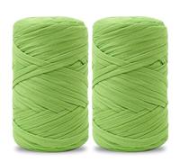 Vincona Fil tee Shirt pour Crochet 2 x 200 g, Fil Crochet, Idéal pour Crocheter des sacs, Paniers, Tentures Murales, Décoration d'intérieur et Loisirs Créatifs-Vert pomme 10