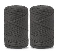 Vincona Fil tee Shirt pour Crochet 2 x 200 g, Fil Crochet, Idéal pour Crocheter des sacs, Paniers, Tentures Murales, Décoration d'intérieur et Loisirs Créatifs-Gris foncé 09