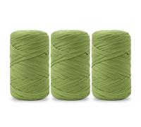 Vincona Fil tee Shirt pour Crochet 3 x 200 g, Fil Crochet, Idéal pour Crocheter des sacs, Paniers, Tentures Murales, Décoration d'intérieur et Loisirs Créatifs-Vert œuf 11
