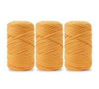 Vincona Fil tee Shirt pour Crochet 3 x 200 g, Fil Crochet, Idéal pour Crocheter des sacs, Paniers, Tentures Murales, Décoration d'intérieur et Loisirs Créatifs-Gomme-gutte 20