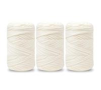 Vincona Fil tee Shirt pour Crochet 3 x 200 g, Fil Crochet, Idéal pour Crocheter des sacs, Paniers, Tentures Murales, Décoration d'intérieur et Loisirs Créatifs-Blanc crème 02