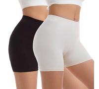 Vinconie Short sous Vetement Femme Legging Court lot de 2 Noir/blanc, M