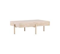 Table Basse Effet Travertin "Vadholmen" 126cm Beige