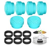 VinDox Filtre de rechange pour fontaine à chat de 2,7 l - En verre - Charbon actif - Résine échangeuse d'ions (6 filtres de rechange + 6 éponges filtrantes)