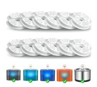 VinDox Lot de 12 filtres pour fontaine à boire de 2,5 L en forme de fleur de chat, convient pour chat/chien, fontaines en acier inoxydable, triple filtre filtrant