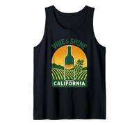 Vine and Shine Chemise California rétro Napa Wine Fields Débardeur