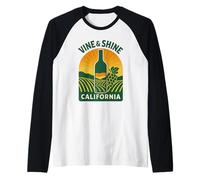 Vine and Shine Chemise California rétro Napa Wine Fields Manche Raglan