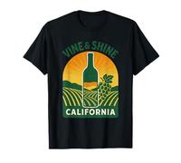 Vine and Shine Chemise California rétro Napa Wine Fields T-Shirt