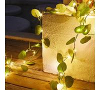 Vine d'olive Féerie, 6,5 à 33 Pieds Scintiller La Vigne d'olive, Verdure Artificielle Brillante Guirlande, Bandes Légères à LED Chaudes pour Décoration De Cheminée De Table, Batt A 32.8' (100 Lights)