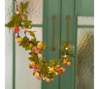 Vine d'olive Féerie, 6,5 à 33 Pieds Scintiller La Vigne d'olive, Verdure Artificielle Brillante Guirlande, Bandes Légères à LED Chaudes pour Décoration De Cheminée De Table, Batte F 16.4' (50 Lights)