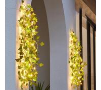 Vine d'olive Féerie, 6,5 à 33 Pieds Scintiller La Vigne d'olive, Verdure Artificielle Brillante Guirlande, Bandes Légères à LED Chaudes pour Décoration De Cheminée De Table, Batter C 6.5' (20 Lights)
