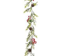 Vine Garland, Christmas Green Vines with Berries, 70.87inches, Weather-Resistant Artificial Plants, Realistic Design, Flexible and Easy to , Ideal for Ceiling, Fireplace, Mantel, Holiday Decor