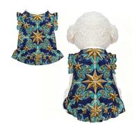Vine Pattern M Vêtements pour petits chiens - Tenue d'été mignonne pour chiot, vêtements doux et respirants pour chat