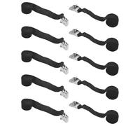 VINEST 10 Pièces Petite Sangle Arrimage Réglables 1m, Noir Sangles D'arrimage Charge Maximale 250kg, Sangle Porte Velo en Zinc Alliage, Sangle Velo avec Boucle de Serrage, pour Moto, Voiture
