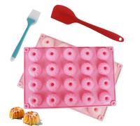 VINEST 2 Pièces Moules à Kouglof Silicone, Moule a Bonbon Kouglof Antiadhésifs, Mini Moule Silicone Patisserie Réutilisables avec une Spatule et un Pinceau, Moules à Pâtisserie pour Boulangerie