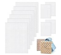 VINEST Lot de 10 feuilles de maille en plastique blanc 21,5 x 30 cm avec ouverture de 4 mm pour broderie, tricot, accessoires de bricolage et fabrication de séparateurs d'aquarium