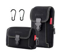 VINEST Sac Banane Homme Multifonctionnel, 3 Couches Imperméable, Pochette Tactique Noir Portable avec 2 Mousquetons, Sacoche Ceinture pour Vélo et Course à Pied