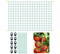 VINEST Tuteur de concombres 1,8 x 2,7 m - Résistant au vent - Avec grande largeur de maille - Avec 25 clips de serre - 70 liens pour plantes - 1 paire de gants - Pour l'intérieur et l'extérieur