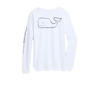 Vineyard Vines T-Shirt Vintage à Manches Longues avec Poche Baleine pour Homme, Capuchon Blanc, M