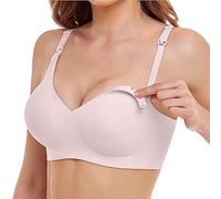Vinfact Soutien-gorge d'allaitement doux et soyeux pour femmes sans armatures - Soutien-gorge de grossesse sans coutures avec rallonges supplémentaires pour dormir et allaiter, Rose, XL
