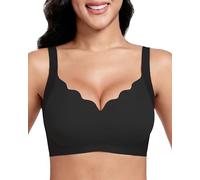 Vinfact Soutien-gorge push-up sans armatures pour femme - Soutien-gorge sans coutures pour grandes seins - Maintien solide - Sans armatures - Confortable - Soutien-gorge de sommeil, Noir , 3XL