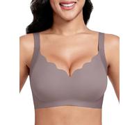 Vinfact Soutien-gorge push-up sans armatures pour femme - Soutien-gorge sans coutures pour grandes seins - Maintien solide - Sans armatures - Confortable - Soutien-gorge de sommeil, gris, 3XL
