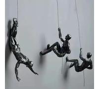VINGAA Lot de 3 sculptures murales en résine faites à la main pour chambre à coucher, couloir, bureau