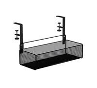 VINGAA Organiseur de bureau à pince, organisateur de rangement sous le bureau, organiseur latéral en maille métallique, plateau de gestion de table de bureau, rangement latéral de bureau, organisateur